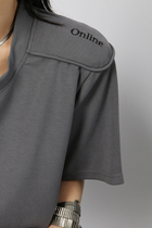 American FUZZYKON long loose anti-wear illusion ONLINE street embroidery outer shoulder pad