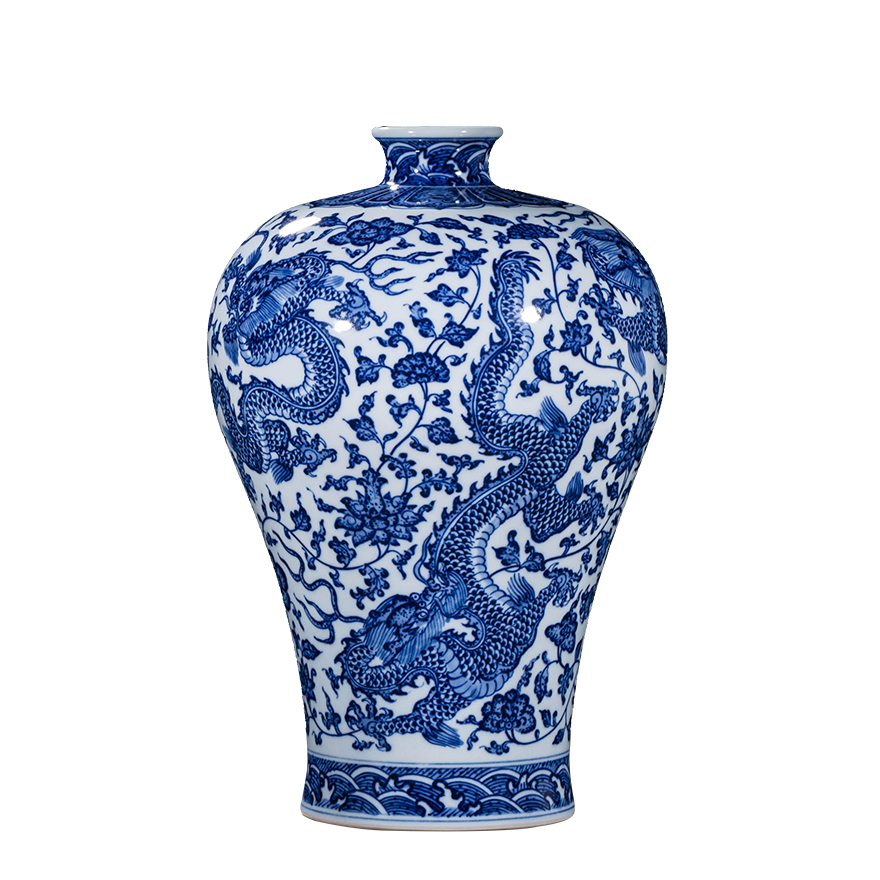 Jingdezhen checking antique ceramics restoring ancient ways is blue and white porcelain dragon mei bottles of rich ancient frame furnishing articles home sitting room porch