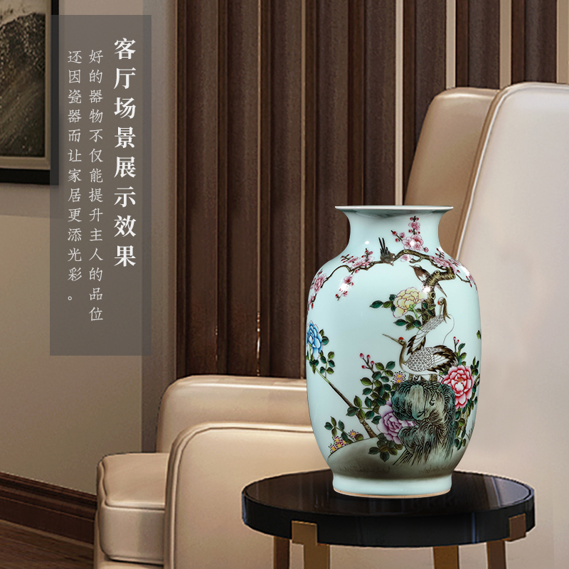 Jia lage jingdezhen manual archaize ceramic famille rose porcelain flower vase home sitting room porch decoration furnishing articles