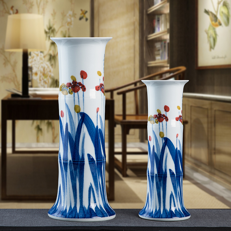 Jingdezhen hand - made ceramic vase now rising furnishing articles sitting room ground hydroponic lucky bamboo flower arrangement craft ornaments