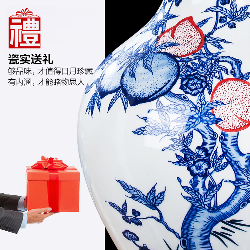 Jingdezhen ceramics by hand antique vase of blue and white porcelain vase household act the role ofing is tasted furnishing articles furnishing articles sitting room porch