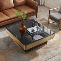 Italian Light Extravaganza Marble Tea Table Modern Creative Metal Square Villa Designer Big Family Style Living Room Home