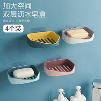 Wall-mounted creative soap box bathroom student dormitory suction cup soap box suction cup drain non-perforated soap rack