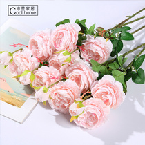 Simulation peony flower fake flower home living room decoration dried flower dining table decoration Rose bouquet wedding vase flower arrangement