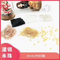 DIY beaded rice beads bracelet necklace crystal bead glass glass filled with silver 4mm millet beads 10g about 80 pieces