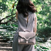 Lewhisper designer niche large capacity contrast color cowhide temperament commuter ladder bag hand shoulder crossbody