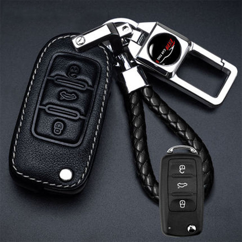 大众朗逸钥匙套汽车真皮包扣