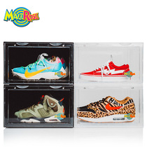 MaleRose transparent side open shoe box AJ sneakers storage box Net red collection display shoe wall magnetic plastic shoe cabinet