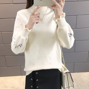 17秋季女装2018新款针织衫外套女长袖秋打底衫甜美百搭毛衣女