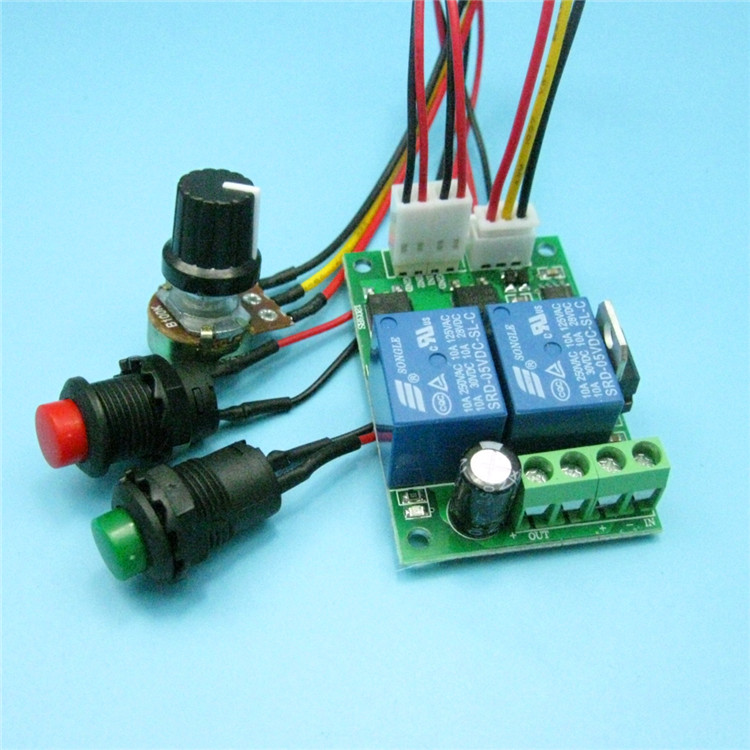 pwm直流电机调速器 6v12v24v正反转开关 电动推杆电机