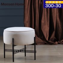 Mushengjia soft stool cotton linen simple Net red ins Nordic living room bedroom small apartment stool small round stool