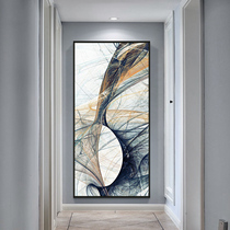 Home entrance decorative painting Nordic vertical corridor end hanging painting abstract light luxury aisle wall mural fantasy painting