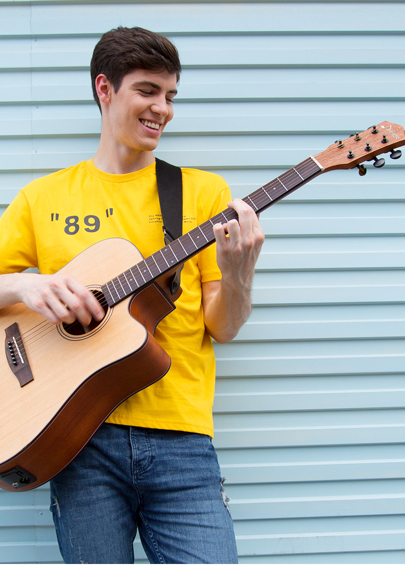 donner唐农吉他初学者41寸男女新手青少年入门练习云杉木民谣吉他