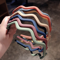 South Korea Dongdaemun color frosted face washing headband womens thin edge pressing hairband with teeth non-slip net red wild headgear