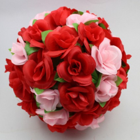 25cm仿真花球挂饰 绢花玫瑰花花球假花球商场酒店吊顶吊挂装饰花