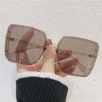 Sunglasses female Han version Tide Large Face Slim-to-Net Black Black Polarized Sunglasses Womens Anti-UV 2022 New