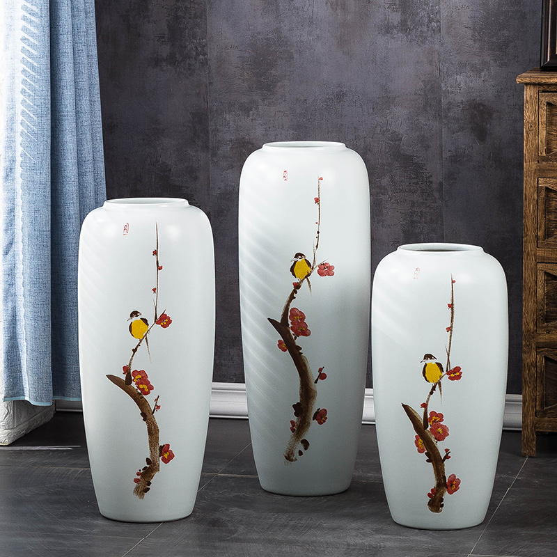 Jingdezhen ceramic hand - made ground vase European I and contracted sitting room TV cabinet dry flower arranging flowers, soft furnishing articles