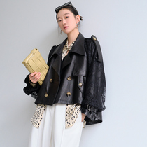 AUNR original sheep skin fur coat female short lace sleeve coat in autumn 2022