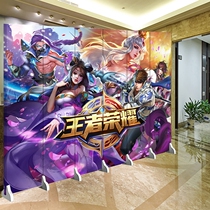 King of Glory game screen partition folding living room entrance simple modern bedroom fabric double-sided folding screen anchor