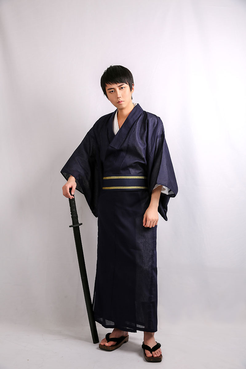 日本传统正装和服 火花大会浴衣 睡衣 武士款 6件套cos 男含大码_7折