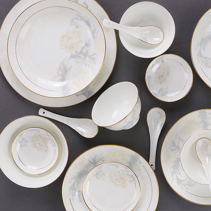 Jingdezhen dishes suit household American tableware suit ipads bowls set ceramic bowl chopsticks quite suit combinations