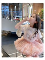 Next Elsa Girls' Skirt New Baby Short Sleeve Children's Korean Version T-shirt Two-piece Skirt in Summer 2022