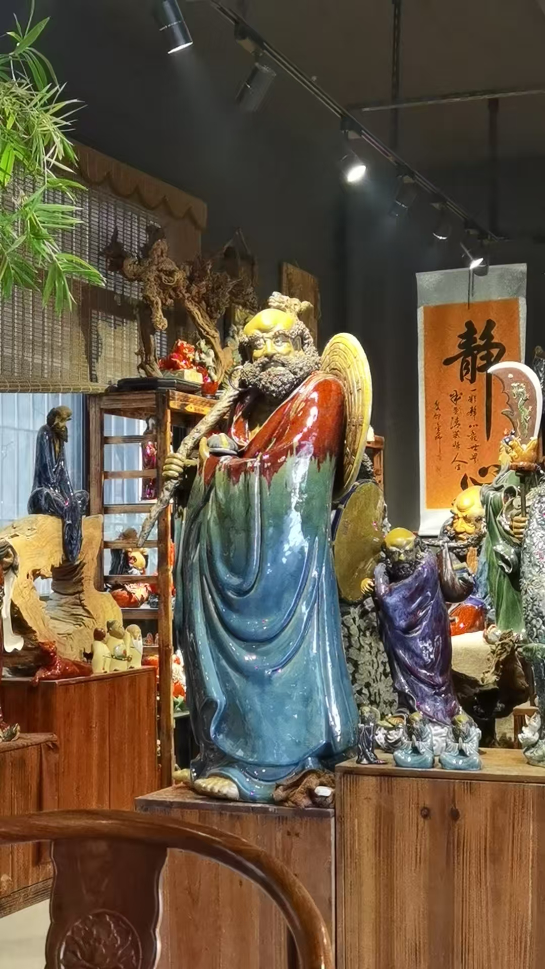 达摩禅师东渡石湾陶瓷公仔中式禅意客厅玄关会所酒店装饰摆件特大