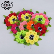 Funeral simulation Flower sacrificial small flower circle Qingming bone ash box front putting silk flower simulation flower bone ash hall deposit