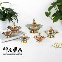 Indian fashion imported traditional handicrafts copper carved tableware with lid decorative bowl home soft living room ornaments