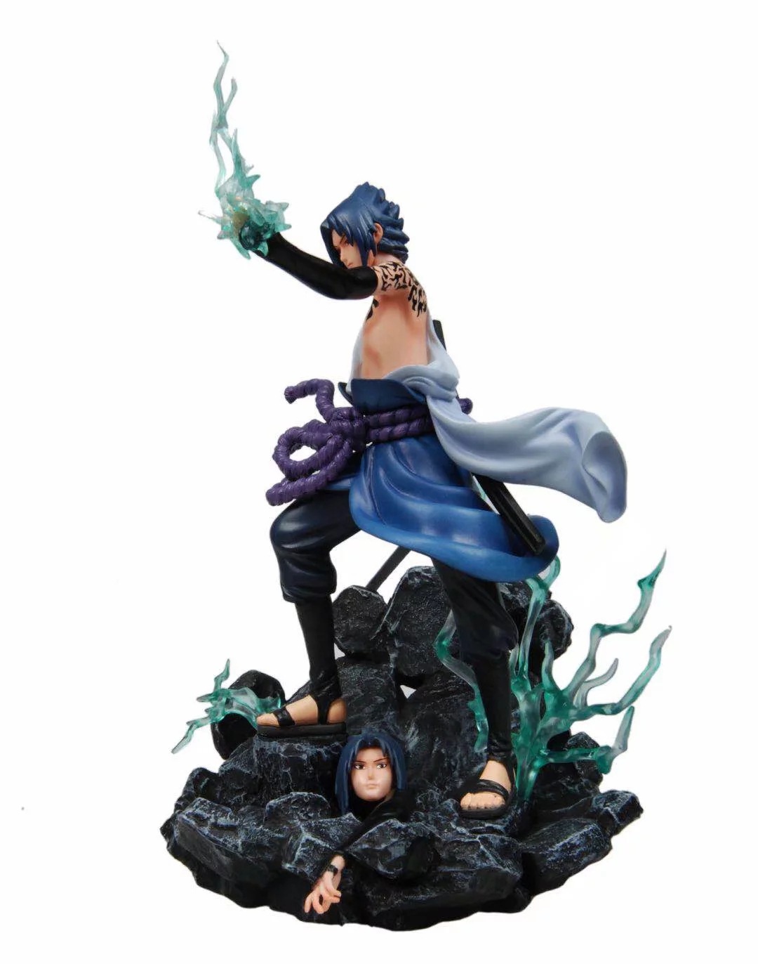 anime peripheral naruto uchiha gk sasuke exchangeable head statue model figure figure decoration
