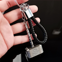 Solid Thor's Hammer Keychain Men's Metal Creative USB Charging Windproof Cigarette Lighter Gift Key Pendant