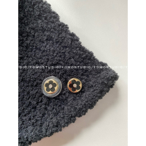 YOMOSTUDIO metal clover buckle small incense decorative wind button womens woolen coat sweater suit button