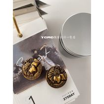 YOMOSTUDIO retro Egypt wind metal button clothing accessories ancient gold color for old decorative hand sewn buckle