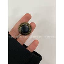 YOMOSTUDIO metal button button button button straw hat letter button womens coat coat Terry dress decoration big button