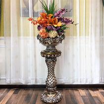 European-style floor vase living room ornaments Roman column Nordic large vase dried flower arrangement set decoration home