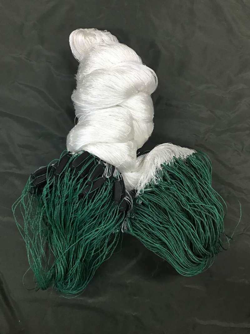 尼龙线粘网沾网绒线网三层沉网浮网 水库捕鱼网尼龙材质挂网扑网