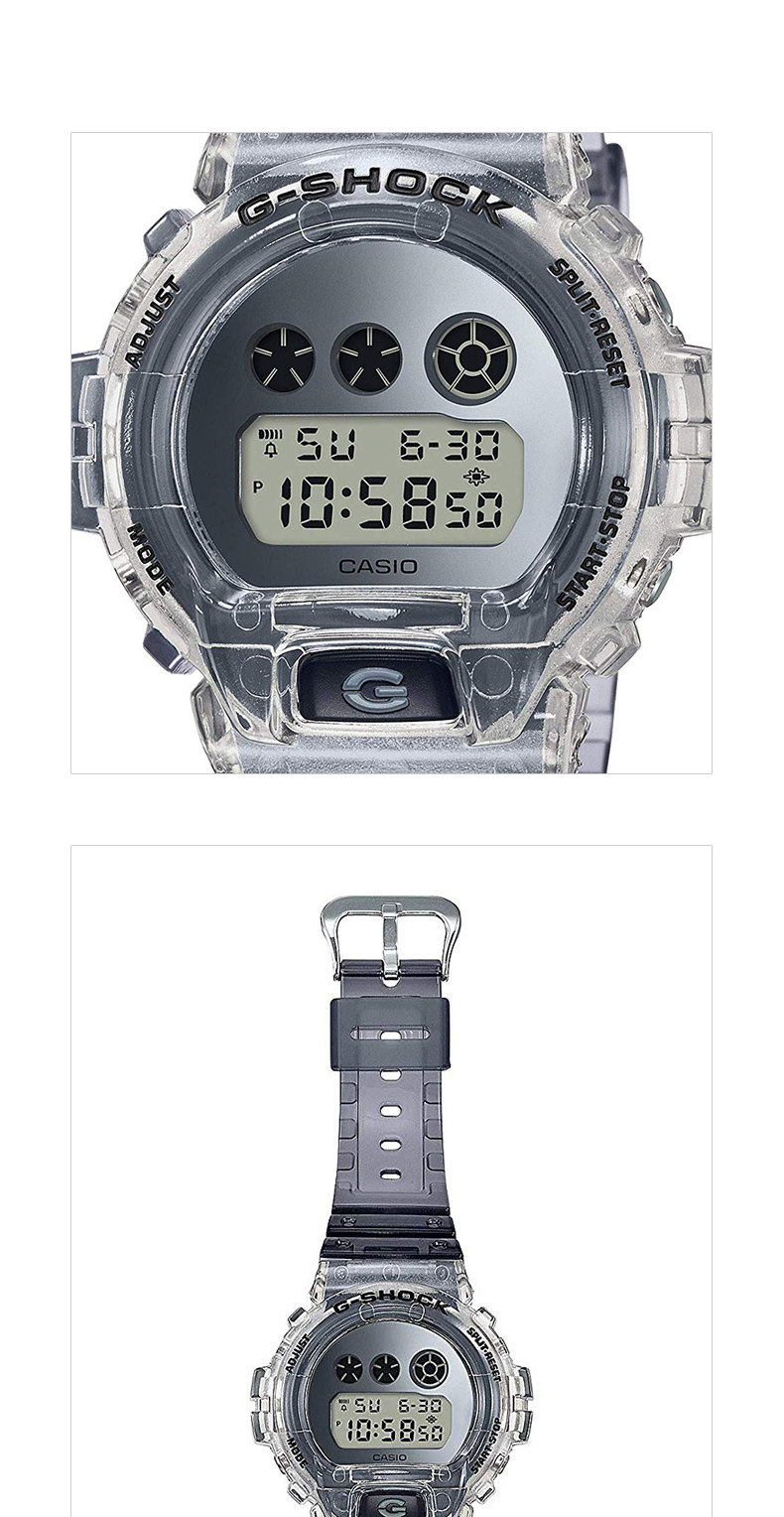 卡西欧手表男吴建豪同款g-shock半透明银灰色石英运动dw-5600sk-1