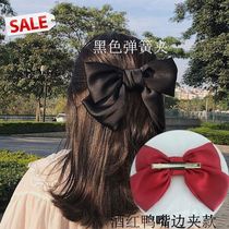 Photo Super fairy bow hair accessories red bow Net Red Sun lines wine red hair card adult Korean style