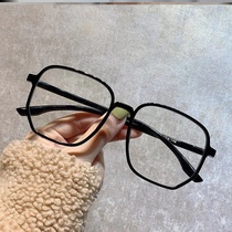 Myopic women with degrees can be equipped with plain glasses frame Net red flat mirror male Korean version of the tide big frame thin eyes fashion