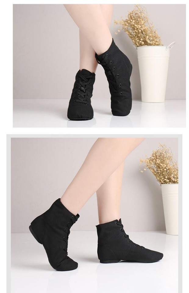 女式中国舞鞋冬天白色女款高帮软底舞蹈鞋练功鞋黑色大人古典男式