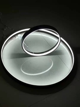 Aluminium alloy round LED light with frame glass mirror rims round oil picture frame frame hanging wall profiled lamp with aluminium frame