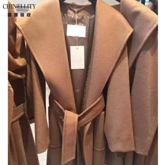 Classic short hooded coat RIALTO water ripple thickened double -sided cashmere coat camel woman Classic short hooded coat RIALTO water ripple thickened double -sided cashmere coat camel woman