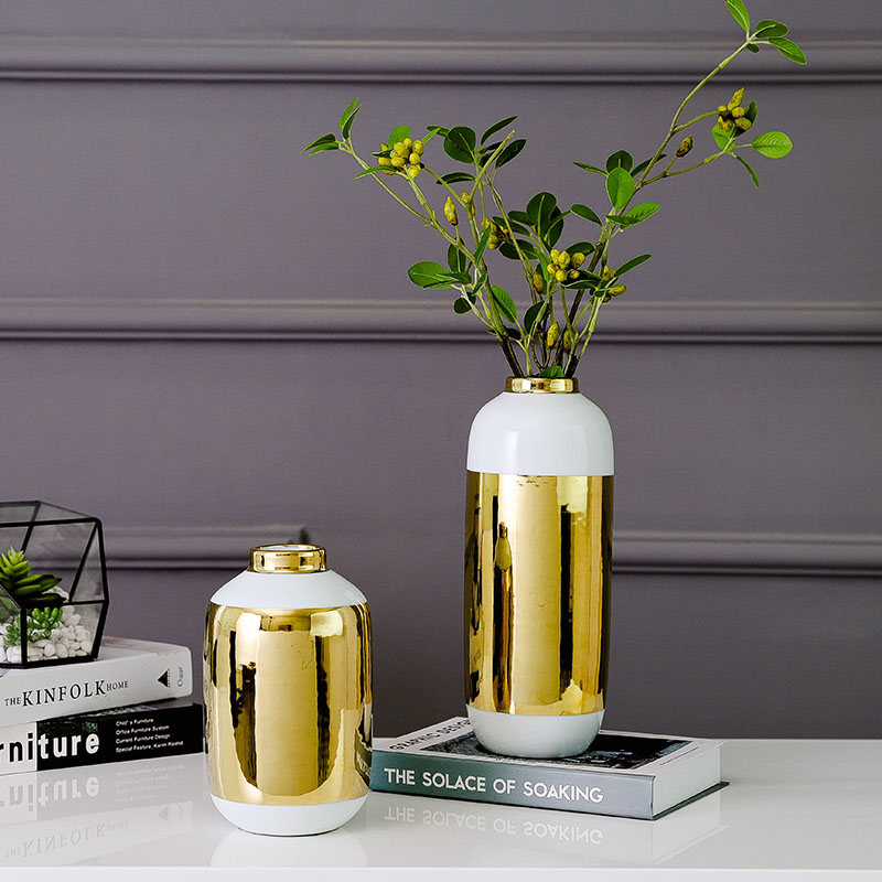 North European modern gold - plated ceramic furnishing articles on both sides of the TV all impressions vase dry flower arranging flowers is sitting room adornment