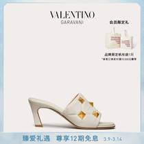 Valentino Valentino Lady Roman Stud Sewn Goat Leather Sandals High Heel Shoes