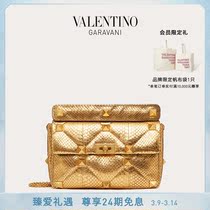 VALENINO Valentinos Lady Roman Studs Big Gin Snake Leather Chain Bag