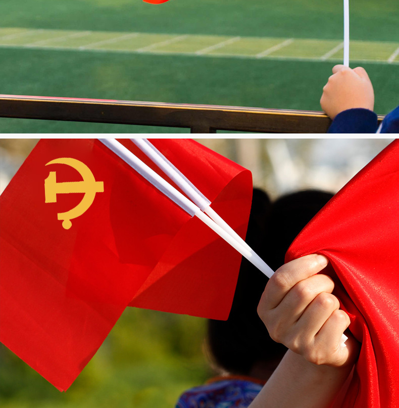 手摇小党旗 学生手拿旗 8号手摇旗中国小旗手持小号道具旗子小面