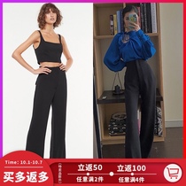 OLASTAGE Australian designer brand manning cartell black small waist suit wide leg pants