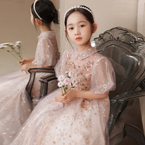 Childrens performance clothes Western-style piano playing plus-size girls dresses small hostess flower girls wedding dresses