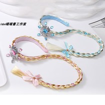 Children Crown Ice & Snow Chic Edge Wig Braid Princess Hairpin Hair Stirrup Hair Stirrup Head Decorated Girl Love Princess Head Stirrup Hair