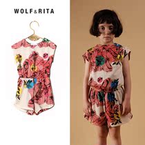 6 Fold Clear Cabin No Deback Wolf And Rita Baby Baby Flowers Short Sleeve Shorts One-piece Suit Summer Dress